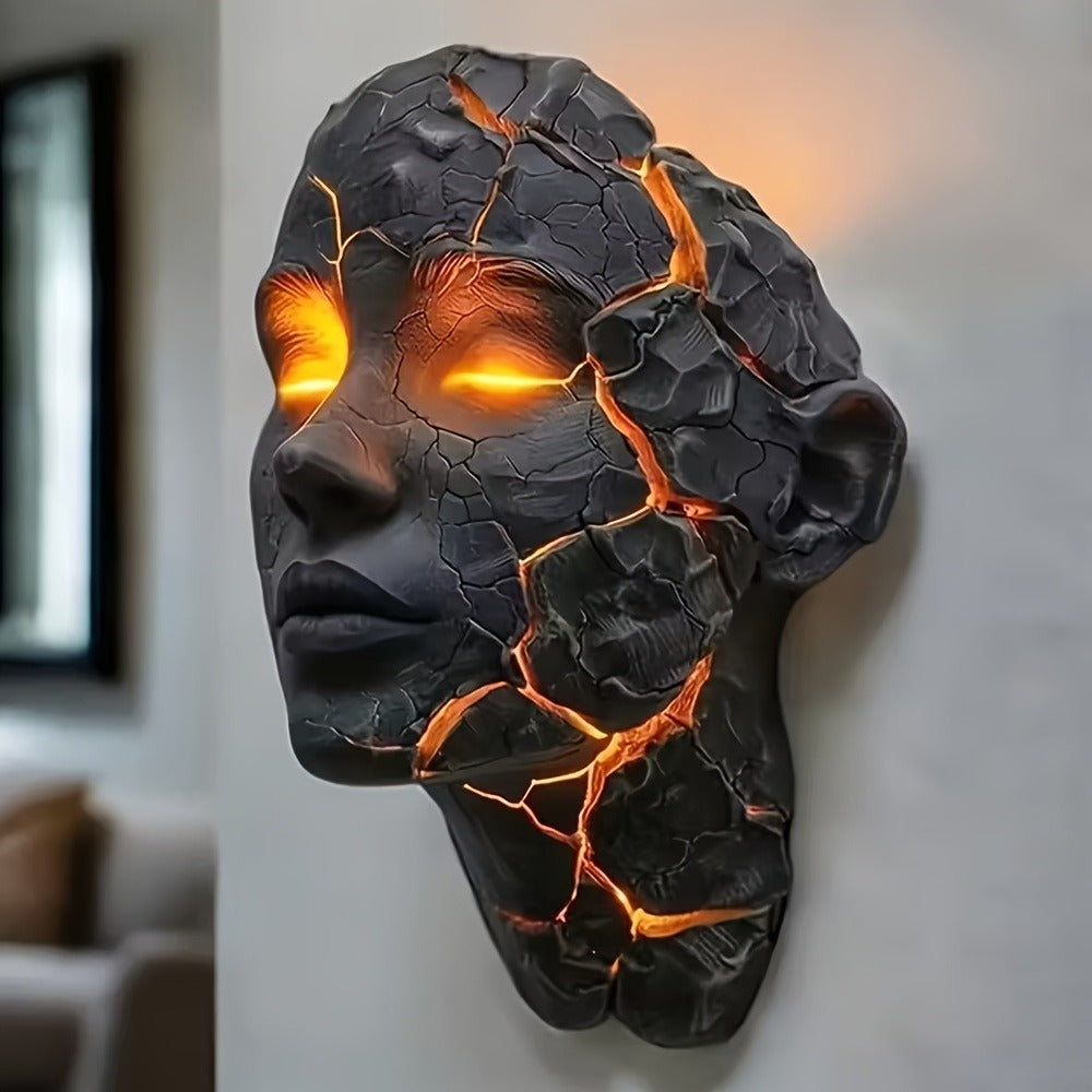3D Wall Lamp Shattered LED Night Light Broken Face Moving Effect – Gothic Plug-In Wall Decor Light for Bedroom, Living Room, Bar, Cafe & Game Room, Unique Home Lighting Gift - product image 2