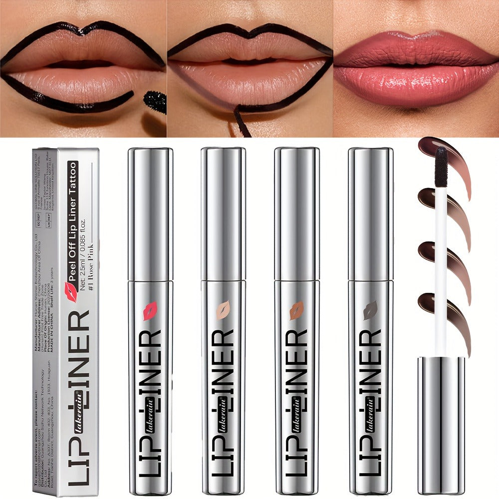 Lip Stain Pen Set 4 Colors 2-in-1 Lip Liner & Lip Tattoo — Waterproof Smudge-Proof Transfer-Resistant Matte Finish, Natural Acid Formula Long-Lasting All-Day Wear Lip Color for All - product image 2