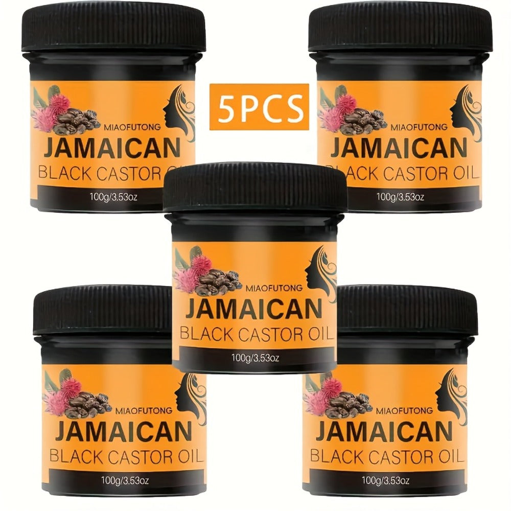 Black Castor Oil Hair Milk 5pcs — 100% Jamaica Pure Cold-Pressed Castor Oil Leave-In Moisturizer for Curly, Coily & Textured Hair | Deep Hydration, Frizz Control, Split End Prevent - product image