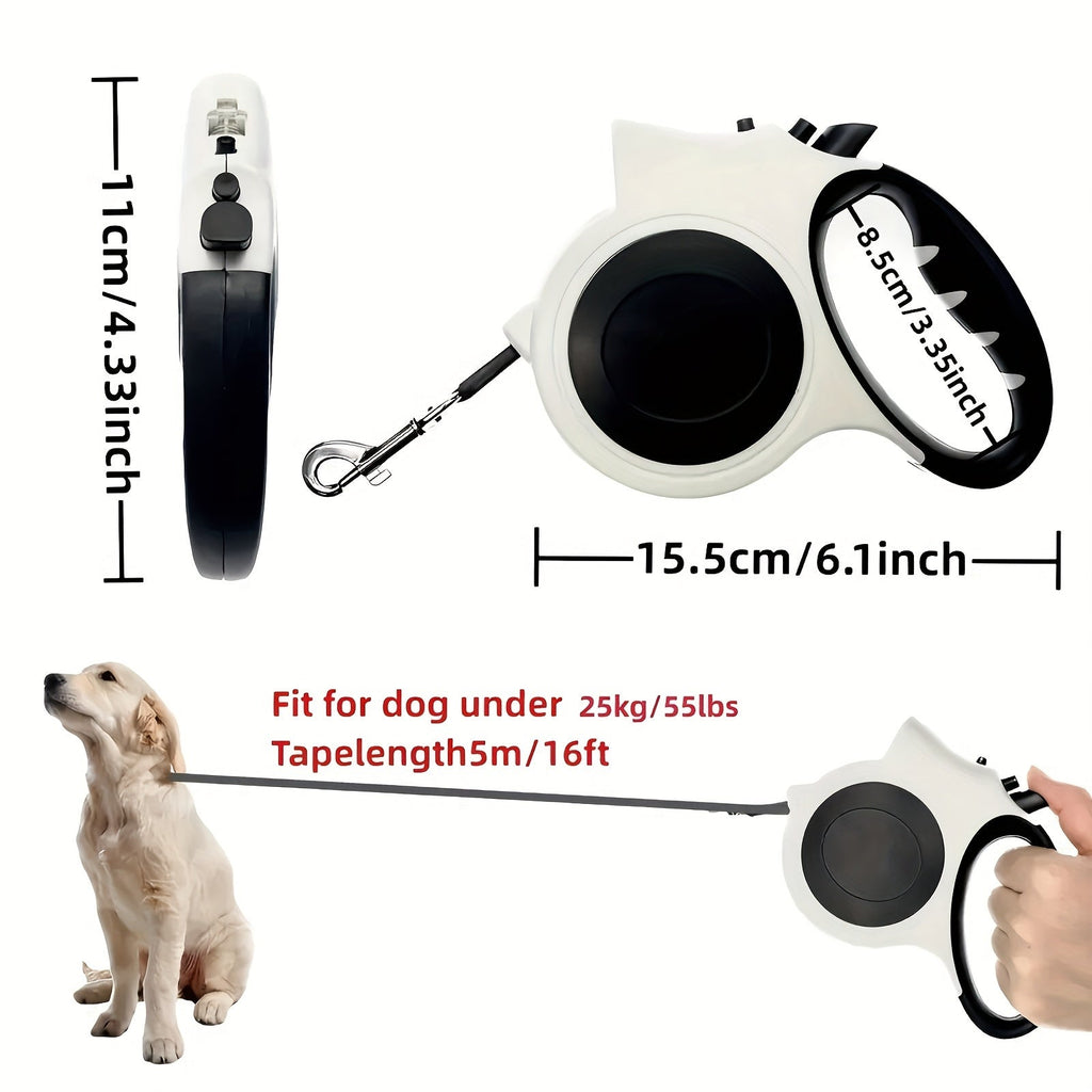 Adjustable Durable PVC Traction Line for Small & Medium Dogs, Available with or without Light in Black Pink Red – LED Retractable Dog Leash 16 Feet with - product image 2