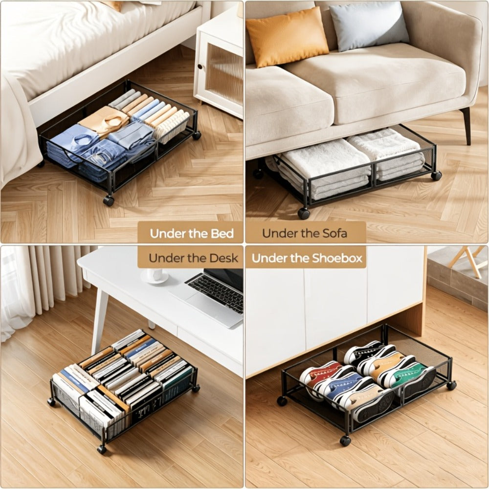Under Bed Storage Containers with Wheels & Handles – Shoes, Clothes, Blankets Organizer - product image 7