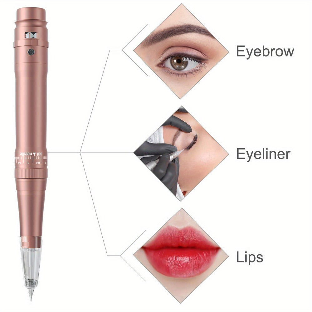 Permanent Eyebrow Tattoo Kit PMU Pen - Includes Tattoo Pen, Ink, Eyebrow & Lip Tattoo Needles, Practice Accessories, Complete Microblading Starter Set for Beginners & Enthusiasts,  - product image 4
