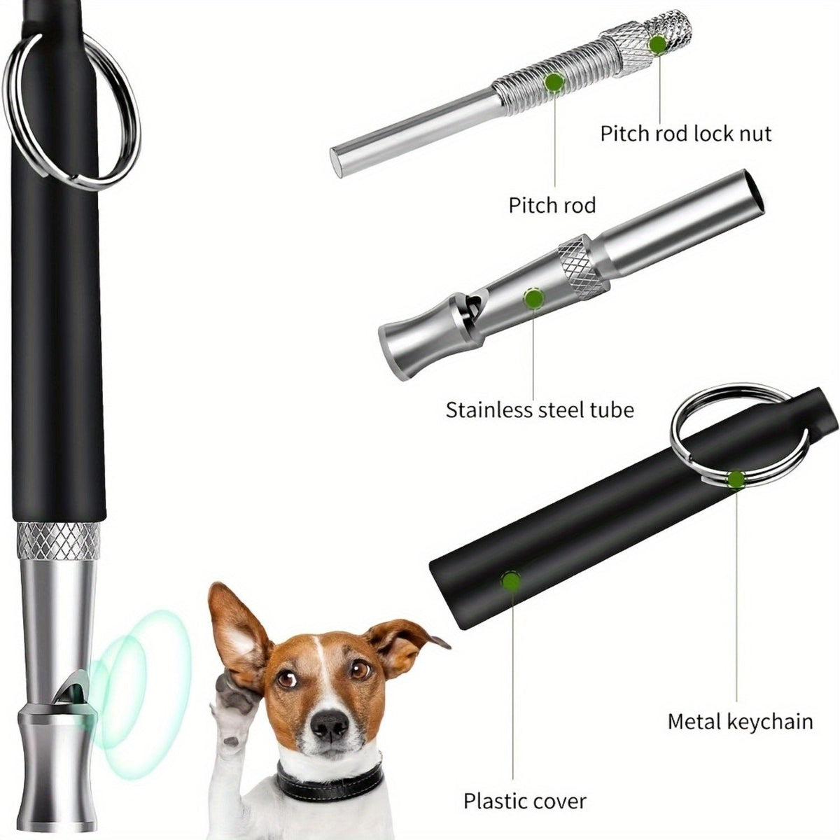High-Frequency Recall Training Whistle with Tether, Stop Barking & Train Dogs of All Breeds – Dog Whistle Ultrasonic Adjustable 6-Pack - product image 3