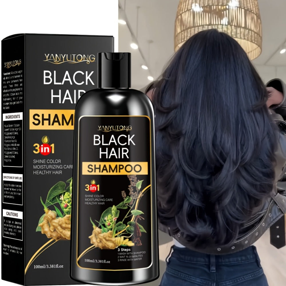 Hair Dye Shampoo Natural Plant Pigments – Fast Gray Hair Coverage in 1 Wash | 3.38oz Travel Size | Black Brown Chestnut Brown | Gentle Moisturizing Color Shampoo for Women & Men - product image 2