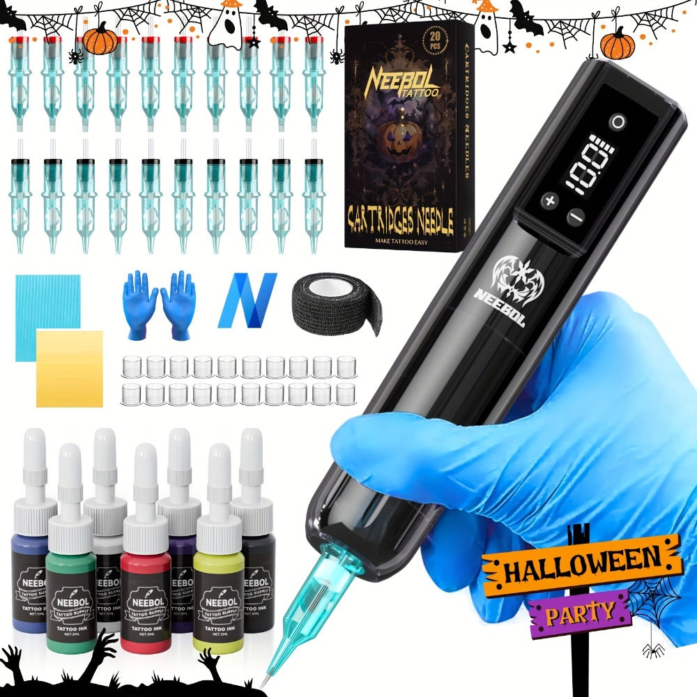 Cordless Tattoo Pen Machine Neebol Wireless Rotary Tattoo Gun with LCD Screen Display Lightweight Upgraded Design Cartridge Needle Compatible for Beginners & Professional Tattoo Ar - product image 3