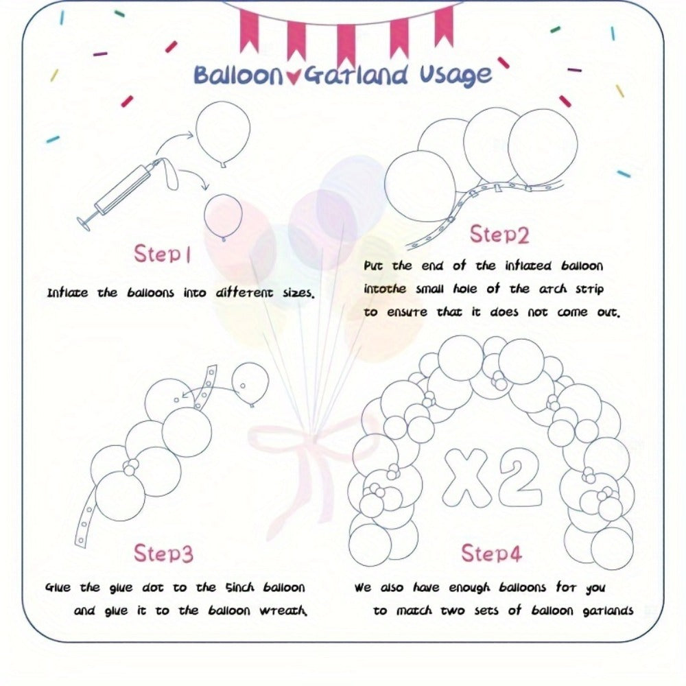 DIY Balloon Garland for Birthday Baby Shower Wedding Bridal Shower Graduation & Holiday Party Decorations | Balloon Arch Kit 422 Pcs Rainbow Matte Latex Balloons in 4 Sizes 5" 10" 12" 18"