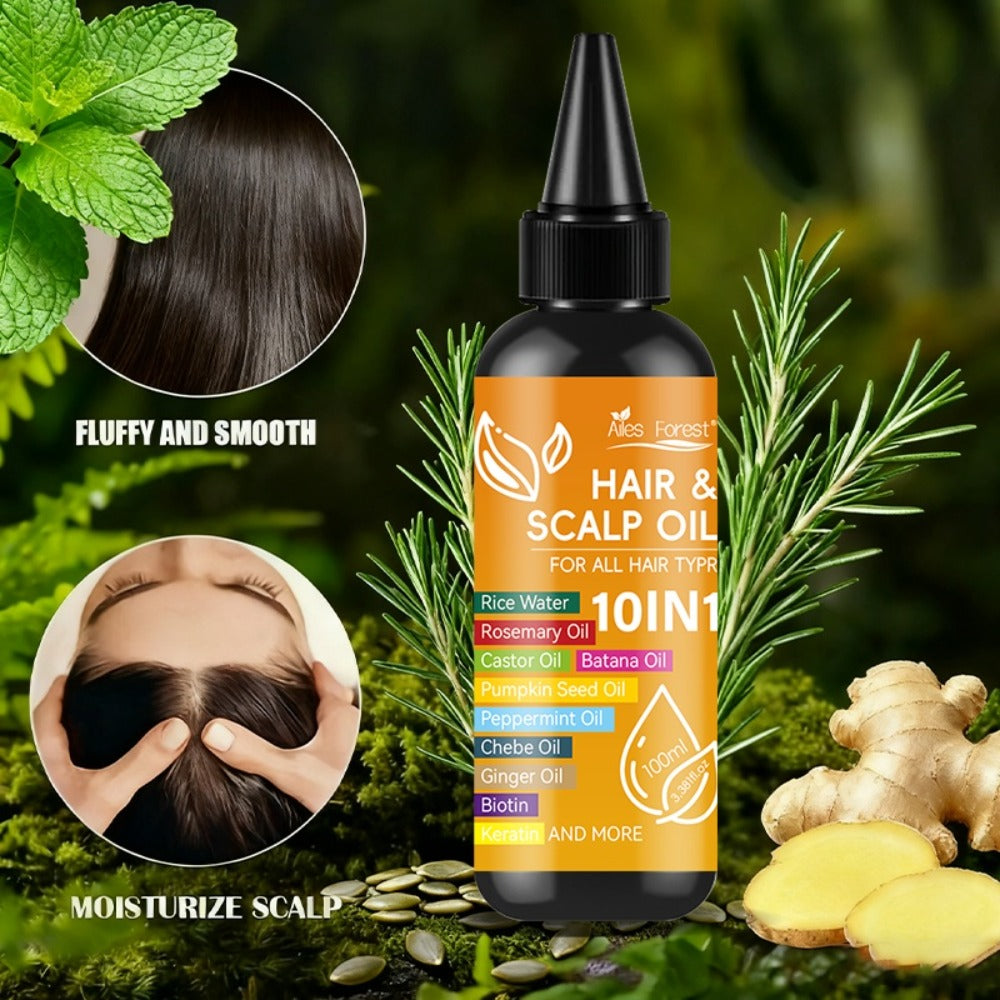 Rosemary Hair Growth Oil 10-in-1 with Batana, Rice Water, Biotin & Keratin — Moisturizing Anti-Frizz Smoothing Hair Treatment Oil for All Hair Types, 100ml / 3.38oz - product image 11