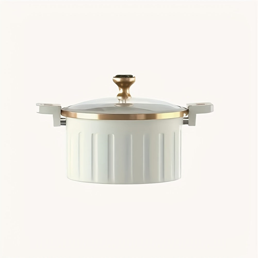 Cast Iron Enamel Dutch Oven 2.64 Gallon with Lock Cover – Non-Stick Heavy-Duty Saucepan Leak-Proof Cooker | Strong Legs Round Handle | Elegant Blue & White Enameled Cast Iron Pot f - product image 5