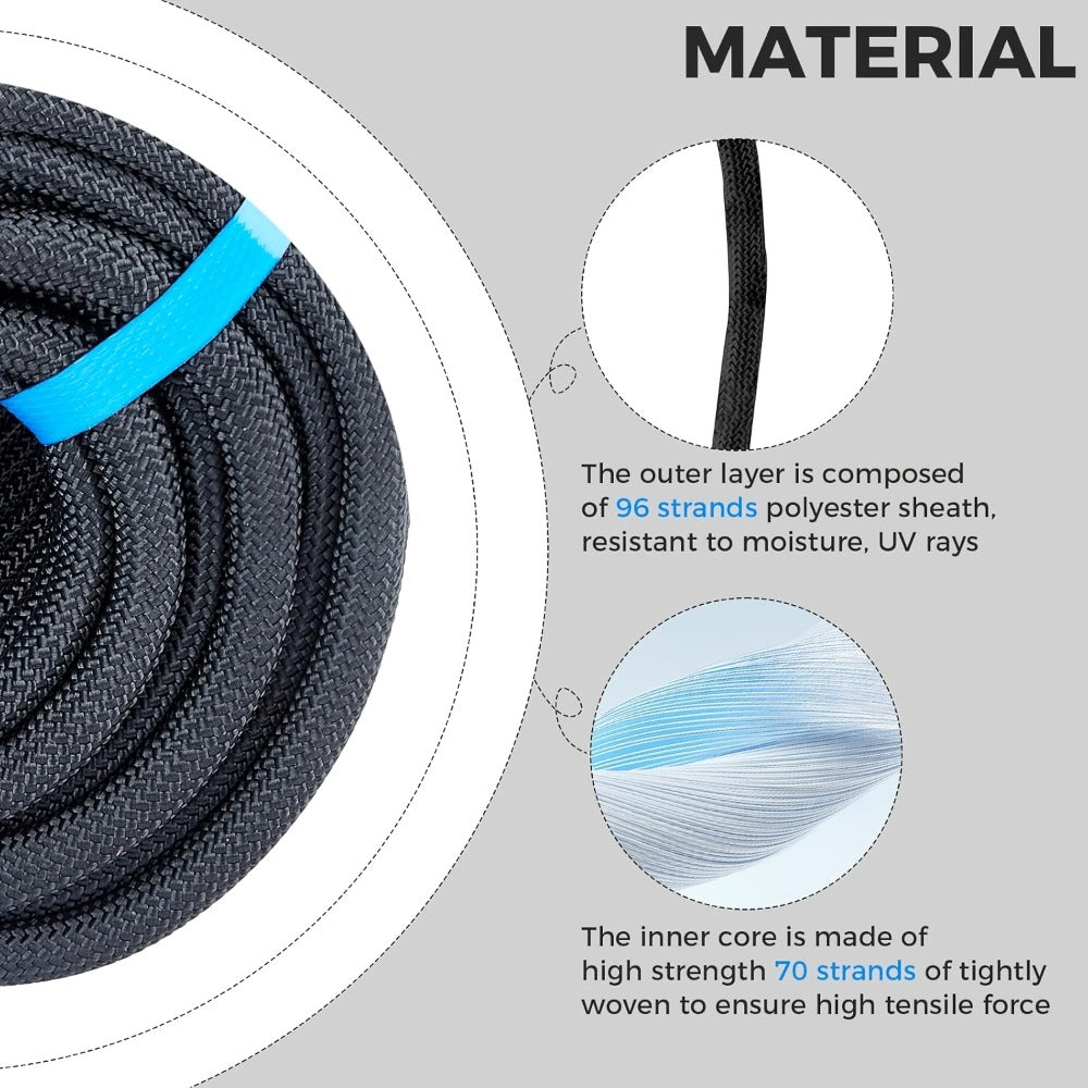 Double Braided Nylon Rope 1/2 Inch Heavy Duty Polyester – 100ft 150ft 200ft Multi-Color for Anchoring Towing Cargo Sailing Dock Lines & Outdoor Use - product image 6