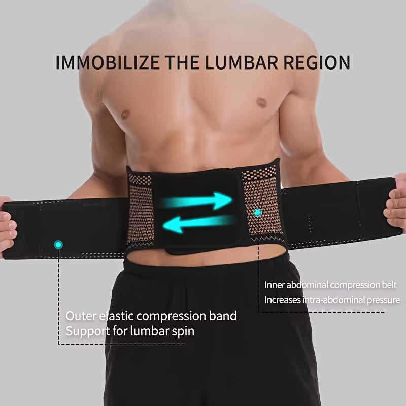 Breathable Lower Back Brace for Men & Women, Adjustable Hook-Loop Waist Support for Heavy Lifting Work Workout Gym, S to 4XL – Lumbar Support Belt with Copper - product image 12