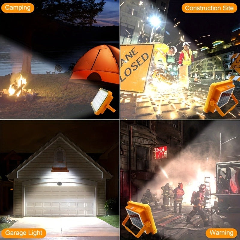 2000 Lumen Rechargeable Camping Light, Adjustable Brightness, Solar & USB-C Dual Charging, Waterproof Portable Hanging Lamp for Camping, Hiking, Garage & Emergency, 10 Pack – Solar LED Work Light with Magnetic Hook