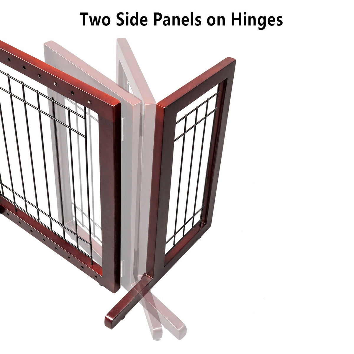 Freestanding Pet Gate for Dogs & Cats | Solid Wood Dog Gate for House, Adjustable 40" to 71" Wide, Indoor Dog Fence for Doorways Stairs Hallways, No-Drill - product image 14