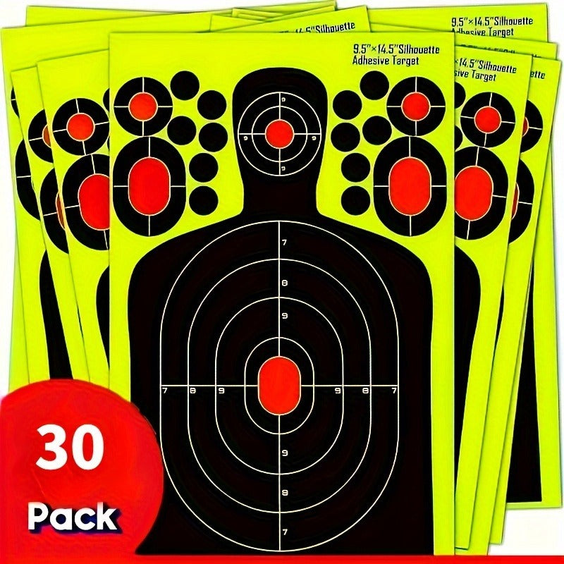 Splatter Shooting Targets Human Silhouette 20 Pack | High-Visibility Shot Placement Feedback | Reactive Glow Fluorescent Paper Range Targets for Pistol, Rifle - product image 8