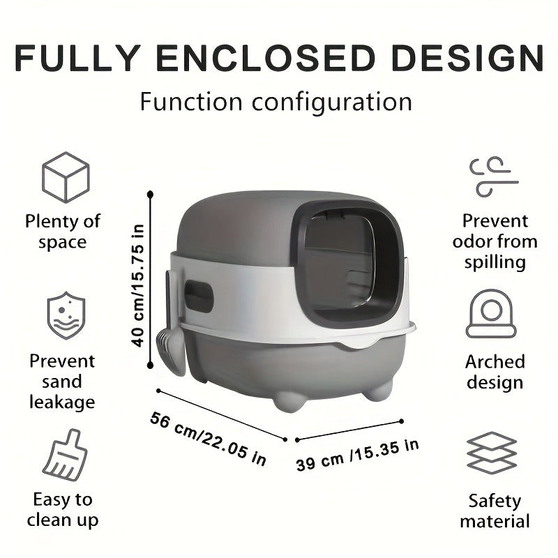 Collapsible Top Entry Design, Splash-Proof Walls, Space-saving Size for Small Spaces, Suitable for Kittens and Adult Cats – Enclosed Cat Litter Box with Odor - product image 8