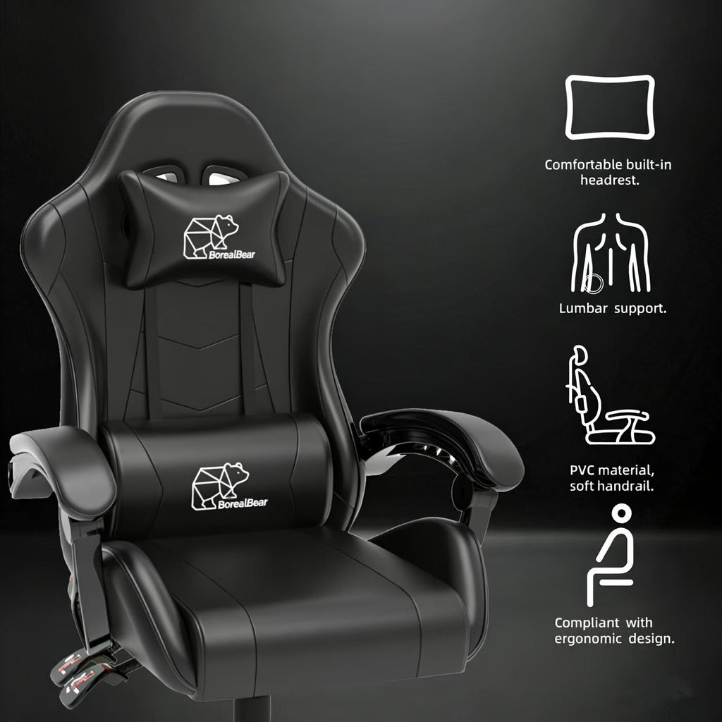 Ergonomic Reclining Computer Chair 360° Swivel Adjustable Height – Gaming Chair with Footrest & Lumbar Support