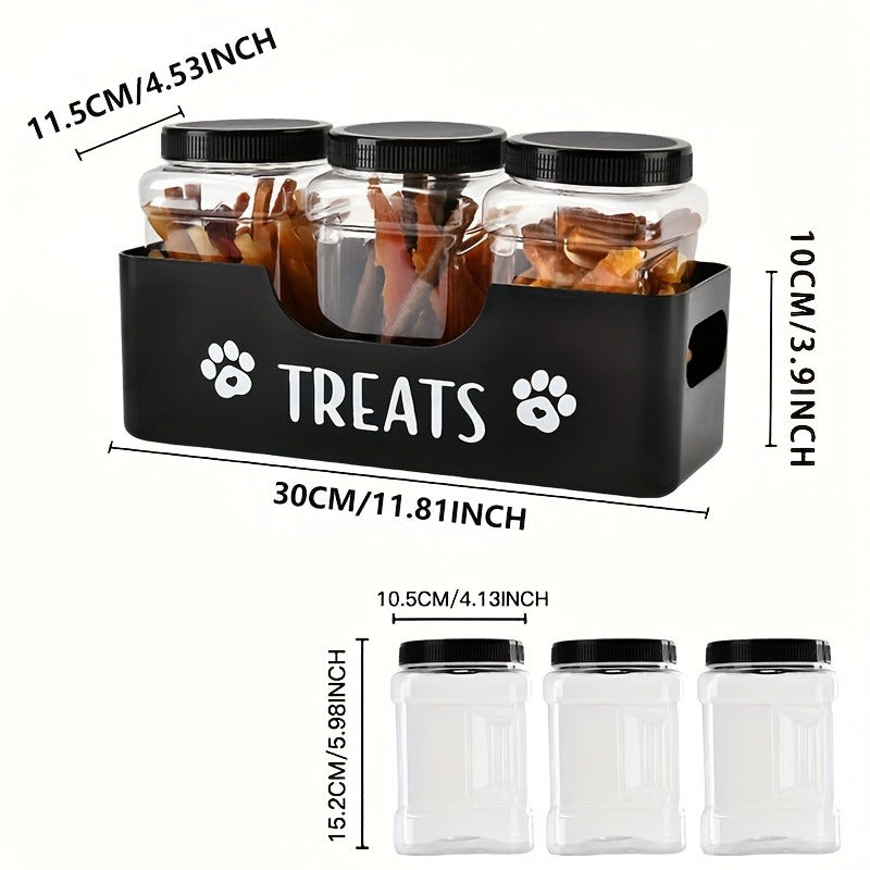 Airtight Pet Food Storage Container Set – 3pcs Plastic Jars with Lids, Farmhouse Style Snack Box for Dogs & Cats, Sturdy BPA-Free Treat Organizer, Kitchen - product image 2