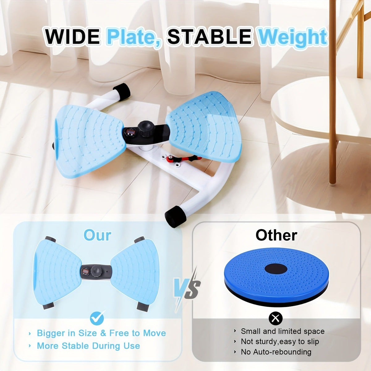 Waist Twisting Board Ab Twister for Home Gym | Track Time, Reps & Calories | Noiseless 360° Twist Exercise Machine with Digital Display, Figure-8 Resistance - product image 10