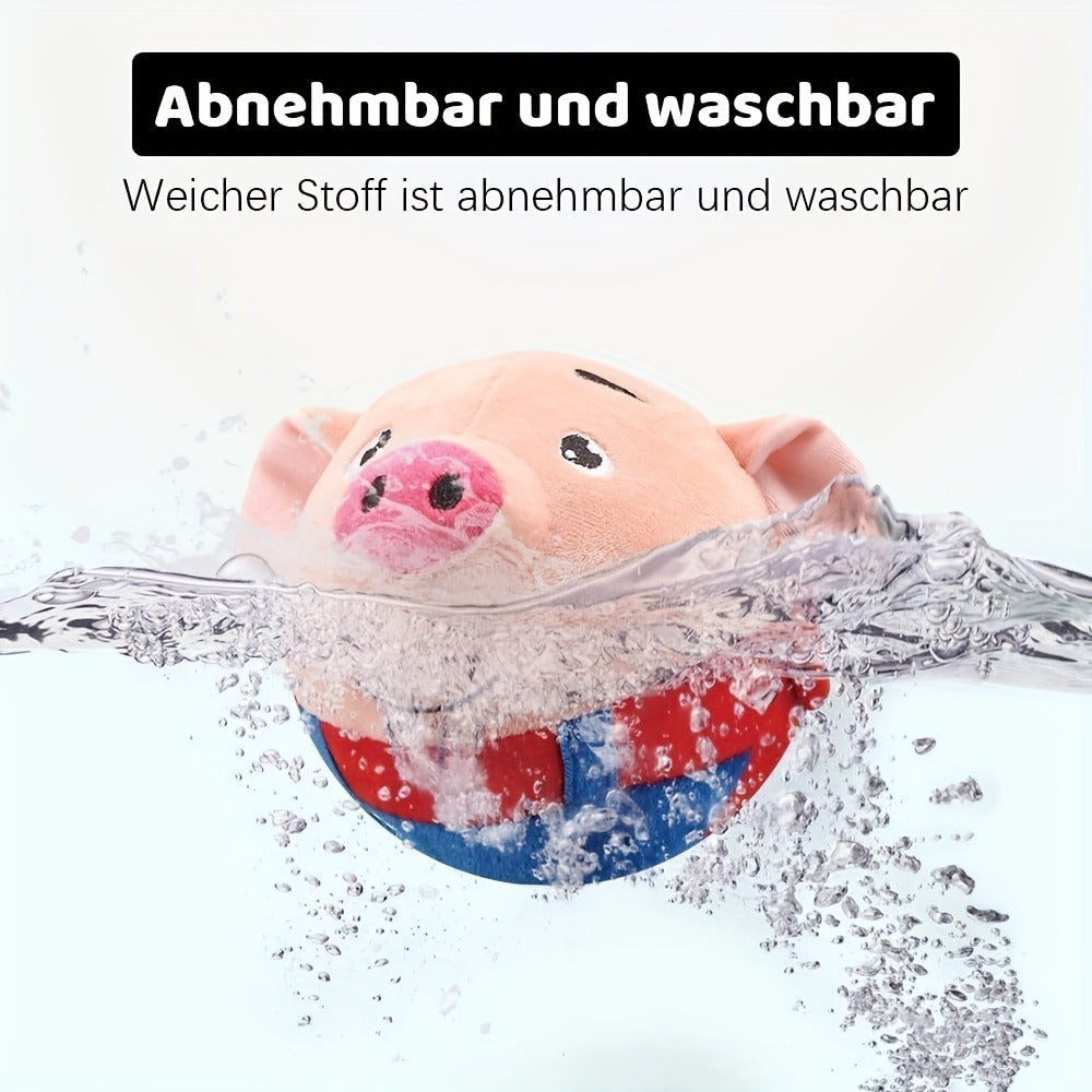 Electronic Rolling Dog Toy Ball | USB Rechargeable Cartoon Pig Plush Toy with Jumping Vibration & Sound, Automatic Self-Moving Washable Interactive Toy for - product image 4
