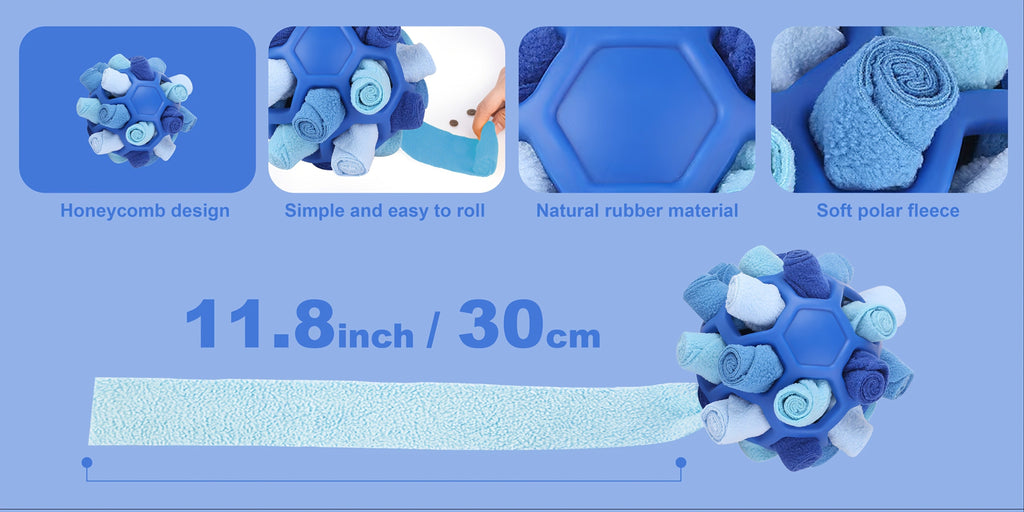 Snuffle Ball Dog Toy | Interactive Foraging Treat Dispenser & Slow Feeder Puzzle Toy for Small Medium Large Dogs, Snuffle Mat Ball for Mental Stimulation - product image 11