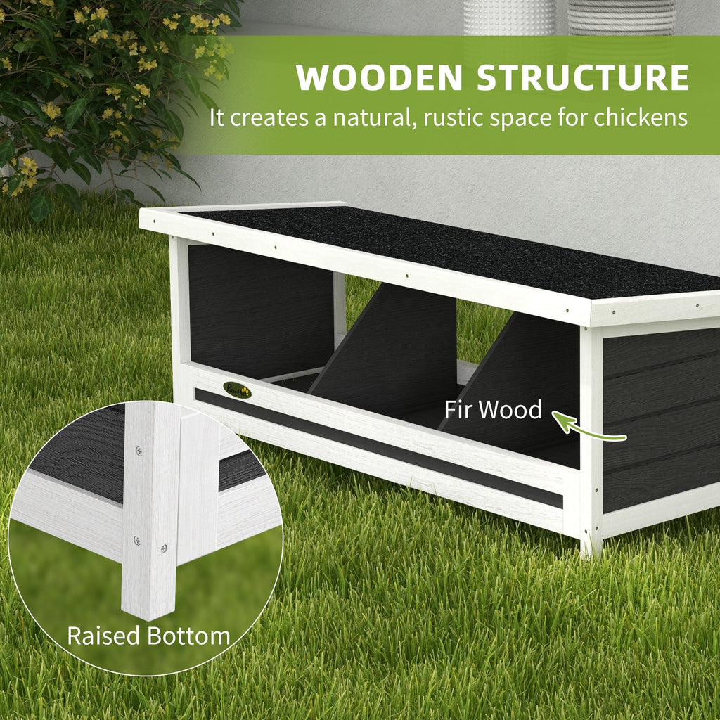 Chicken Nesting Box 3 Hole Wood Laying Box with Asphalt Roof for Hens – Indoor Outdoor Chicken Coop Nesting Boxes Fits Up to 3 Chickens – Gray – 37.5" L - product image 6