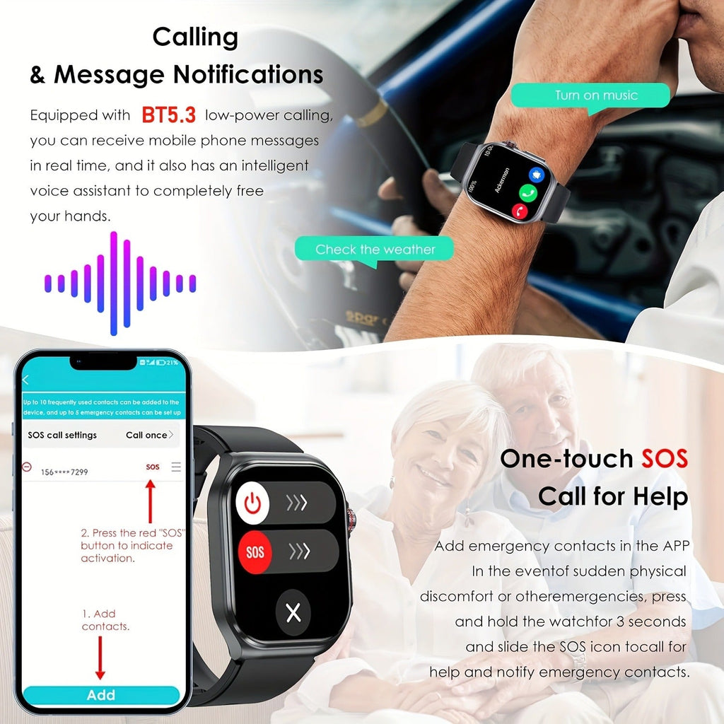 Smartwatch 2.04" Display – Bluetooth 5.3 Calling – 530mAh Battery – NFC – Multi-Sport Modes – Voice Assistant – Menstrual & Weather Forecast – SOS – Magnetic - product image 10