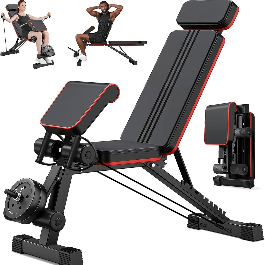 Foldable 14-in-1 Home Gym Dumbbell Bench, 1000 lbs Capacity, Roman Chair with Thick Cushion & Headrest – Adjustable Weight Bench - product image 9
