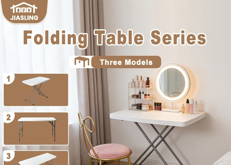 Folding Picnic Table Travel-friendly Plastic Camping Table Indoor Outdoor with Carrying Handle Lock 4FT 6FT Featherlight Fold Up Dining Table for Camping - product image 11