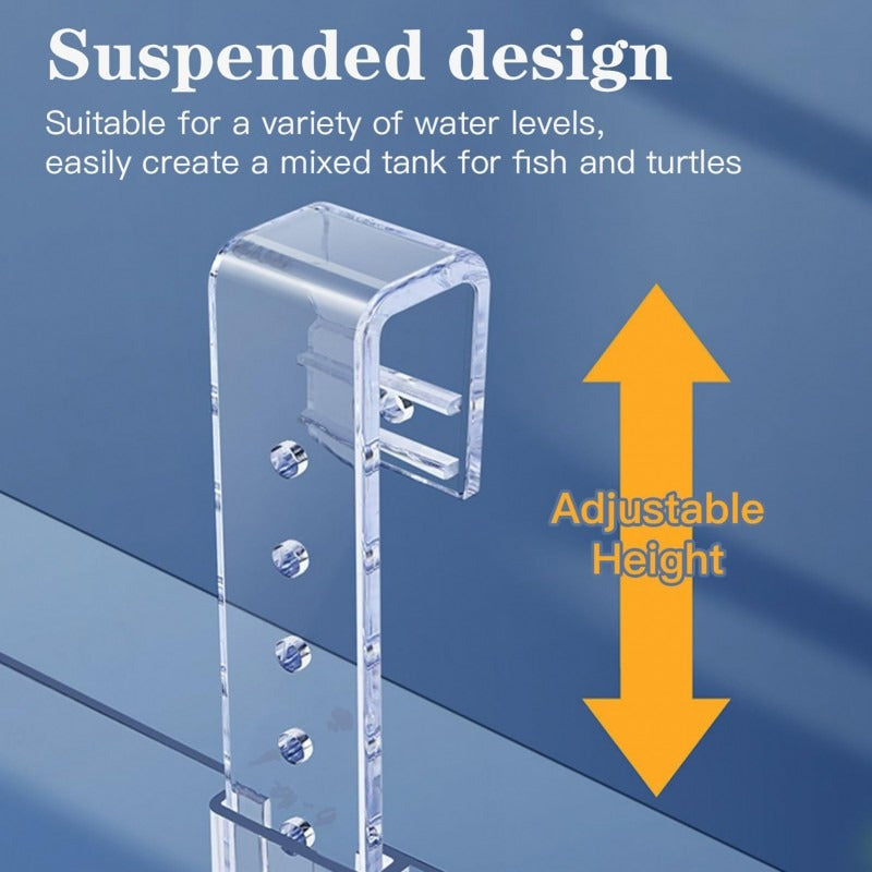 Turtle Basking Platform Acrylic Floating Island | Adjustable Height Climbing Dock with Integrated Ladder | Transparent Perforated Design, Non-Toxic, S/M/L - product image 6
