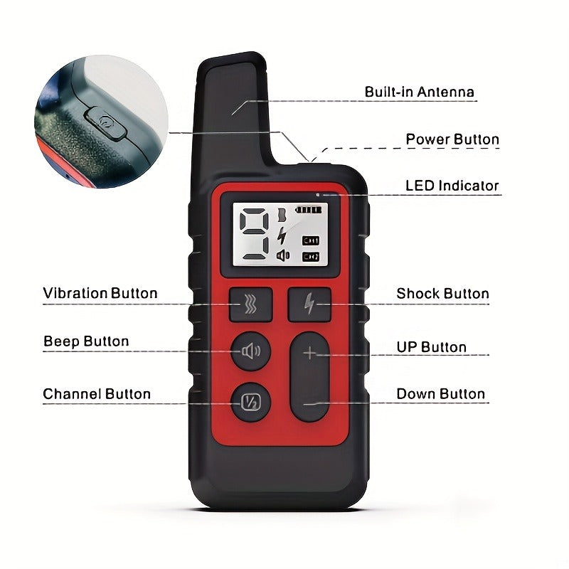 Rechargeable Dog Training Collar with Sound, Vibration & Shock Modes, 500m Range for Small Medium Large Dogs (Red & Black) – Bark Control Collar with Remote - product image 8