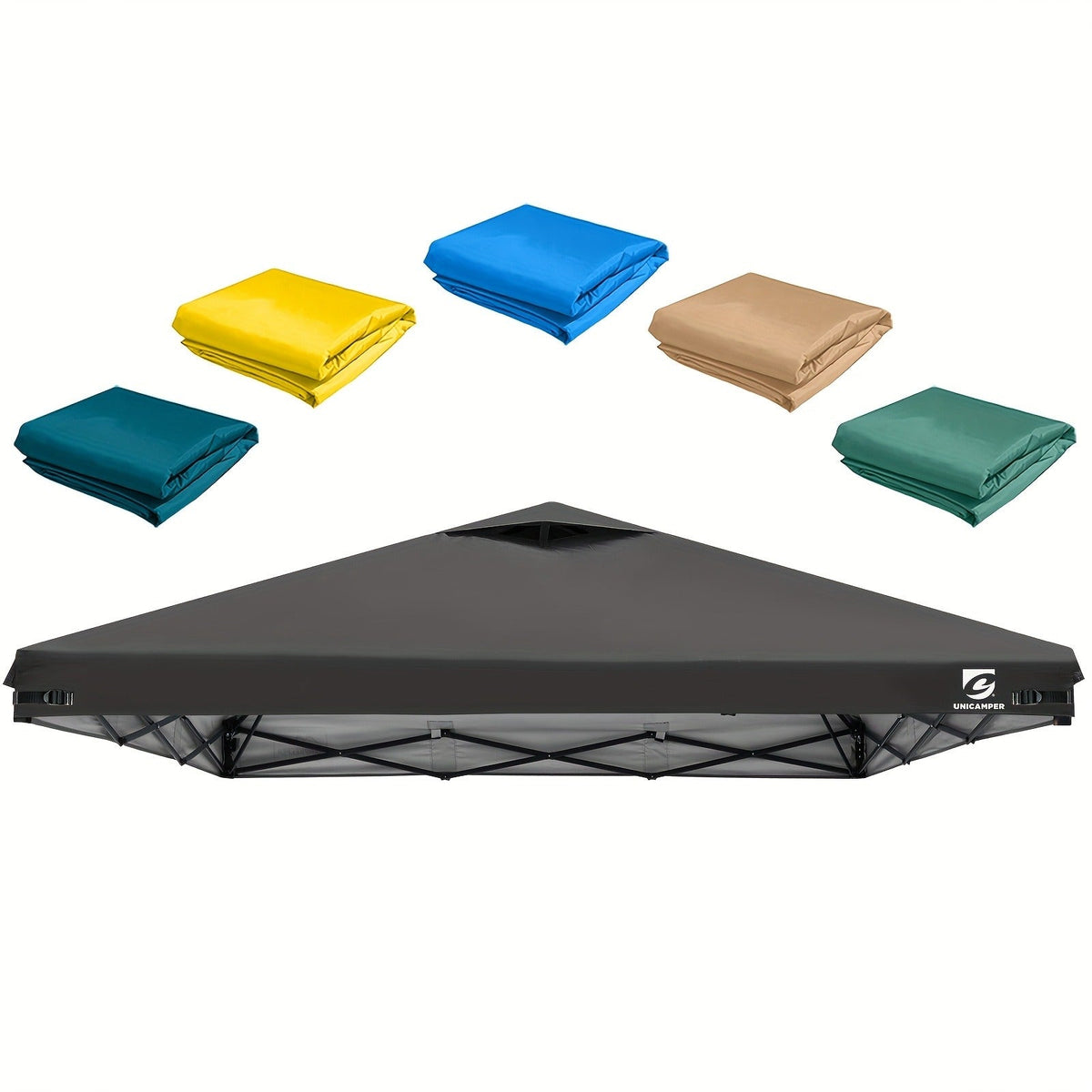 10x10 Canopy Replacement Top Cover for Straight Leg Tents | Waterproof Pop-Up Canopy Top for Camping, Outdoor Events & Backyard (Top Cover Only) | Ventilation Ports, Instant Shade, 11 Color Options