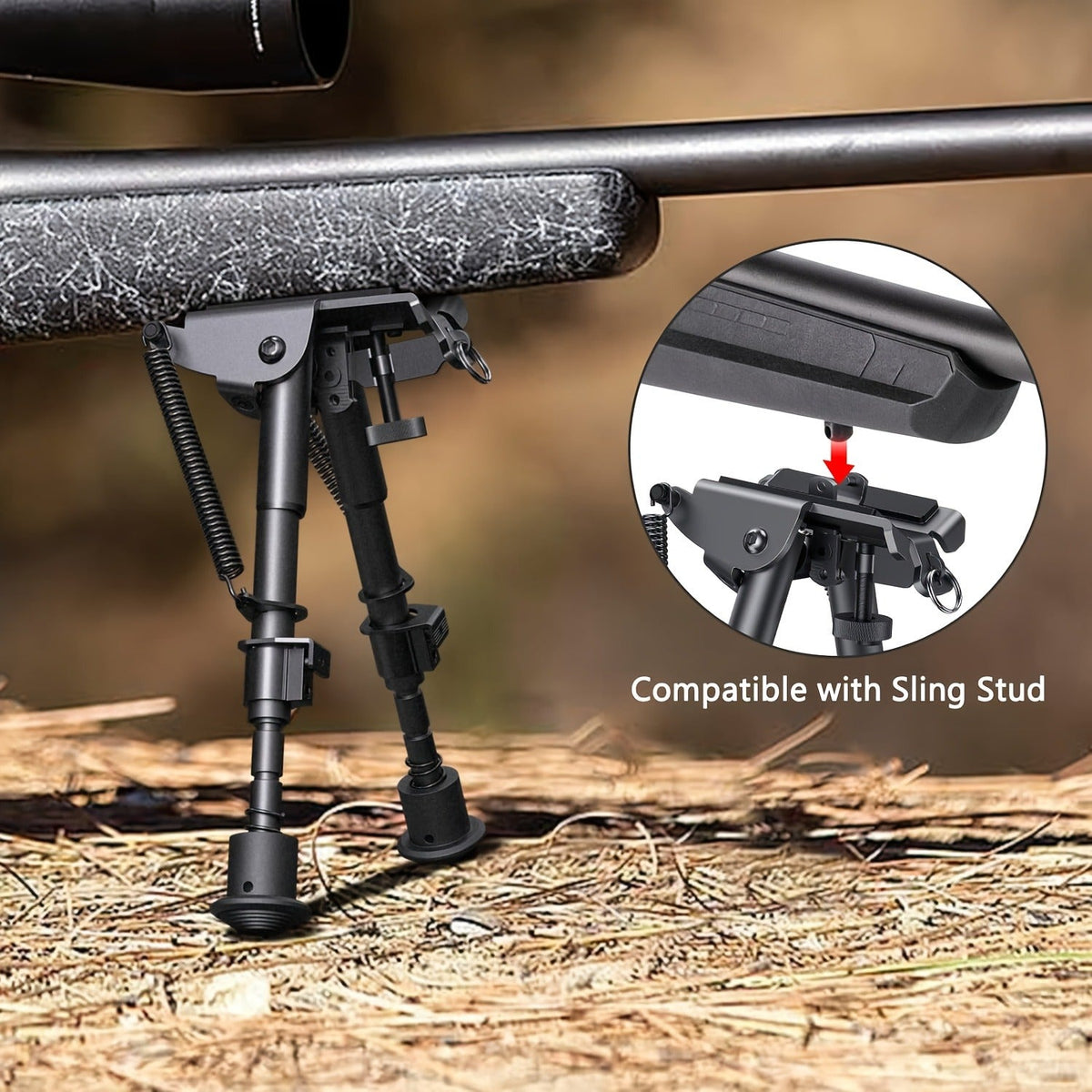 Adjustable 6-9 Inch Spring Return Legs, M-LOK Compatible, Collapsible Shooting Support for Hunting & Range – Aluminum Alloy Tactical Rifle Bipod - product image 8
