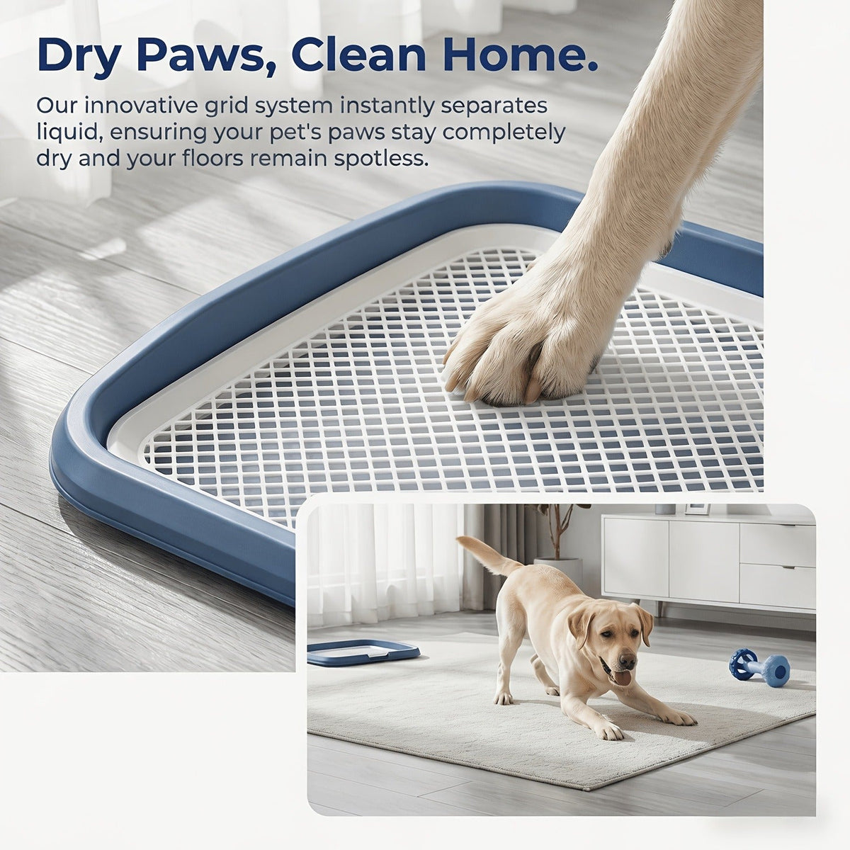 Indoor Dog Potty Tray with Removable Grating – Leak-Proof Puppy Training Toilet, Washable Pee Pad Holder for Apartments, Easy Clean Dog Bathroom, 7 Colors - product image 7