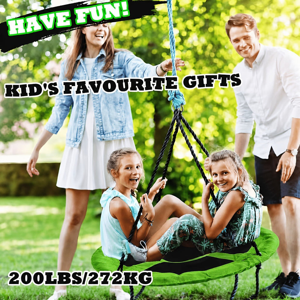 Kids Disc Swing 40 Inch | Anti-Slip Tree Swing with Adjustable Straps Powder Coated Frame Indoor Outdoor Play