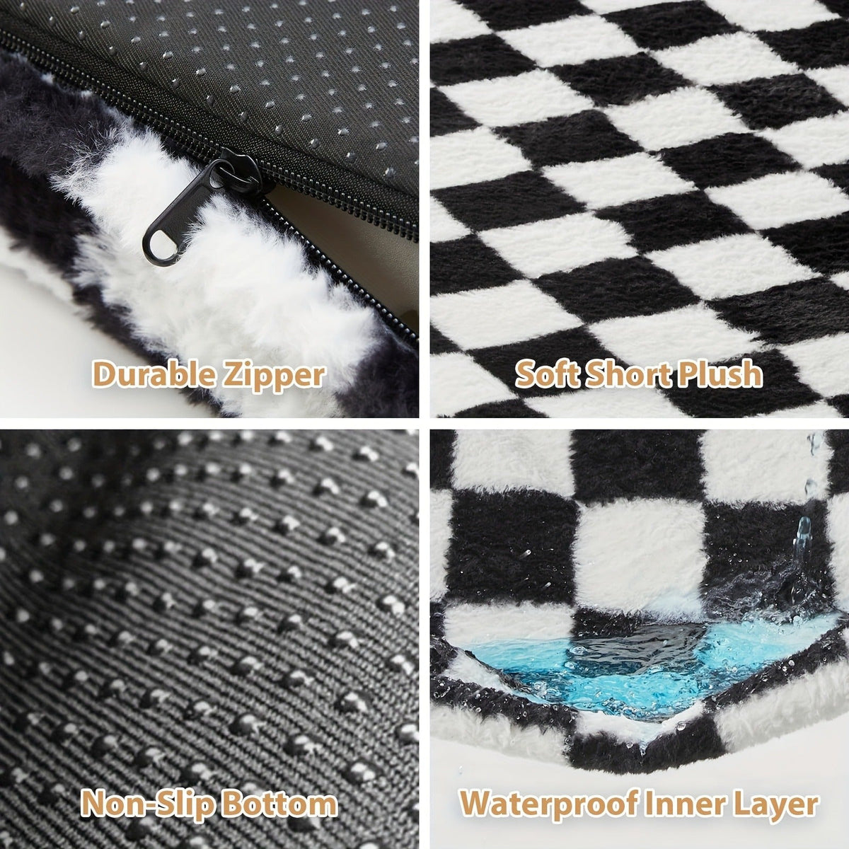 Non-Slip Bottom, Black & White Plaid, Soft Memory Foam Dog Sofa Bed for Small Medium Large Dogs, S M L XL XXL Sizes – Orthopedic Dog Bed with Removable - product image 11