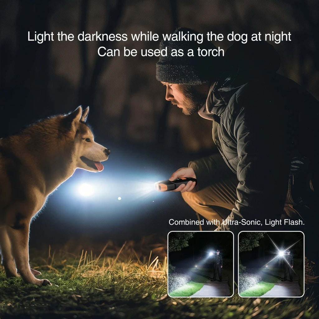 Adjustable Anti-Barking Trainer, Carry-along Indoor Outdoor Dog Behavior Corrector – Ultrasonic Dog Bark Control Device with LED Flashlight - product image 8