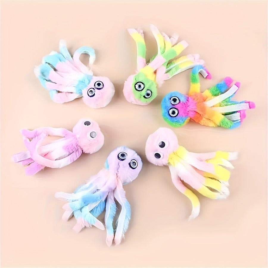 Cat Kick Toy Octopus 5-Pack – Cute Stuffed Chew & Kick Plush Toy for Indoor Cats, Teaser Wand Replacement Heads, Colorful Catnip-Style Interactive Cat Toy Set - product image 10