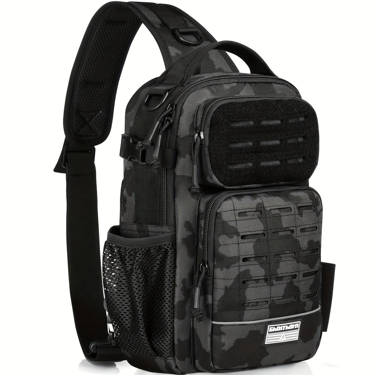 Tactical Outdoor Gear Bag for Fishing Tackle, Hunting & Camping, Multi-Pocket Crossbody Bag, Available in Green Camo, Black Camo, Black & Khaki, Gift Box - product image 6