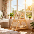 Bamboo Stable Cat Climbing Tower for Indoor Cats, Kittens & Small Cats, Space-Saving Design | Cat Tree Triangle Cat Tower with Sisal Scratching Posts, Soft - product image