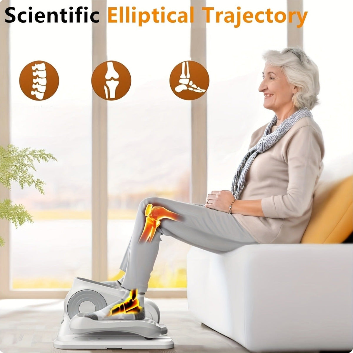 Under Desk Elliptical Machine | 12-Speed Electric Seated Leg Exerciser, Quiet & Carry-along Foot Pedal Trainer with Remote, for Seniors & Home Office Workouts - product image 7