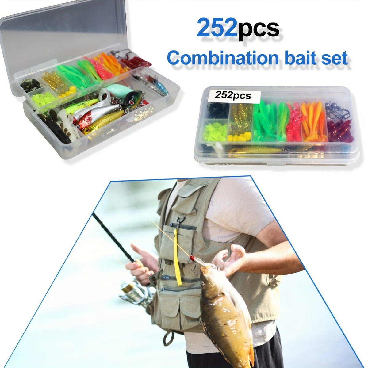 Mixed Plastic & Metal Baits, Hooks, Swivels & Jig Hooks (361 pcs) – Fishing Lures Kit with Tackle Box - product image 8