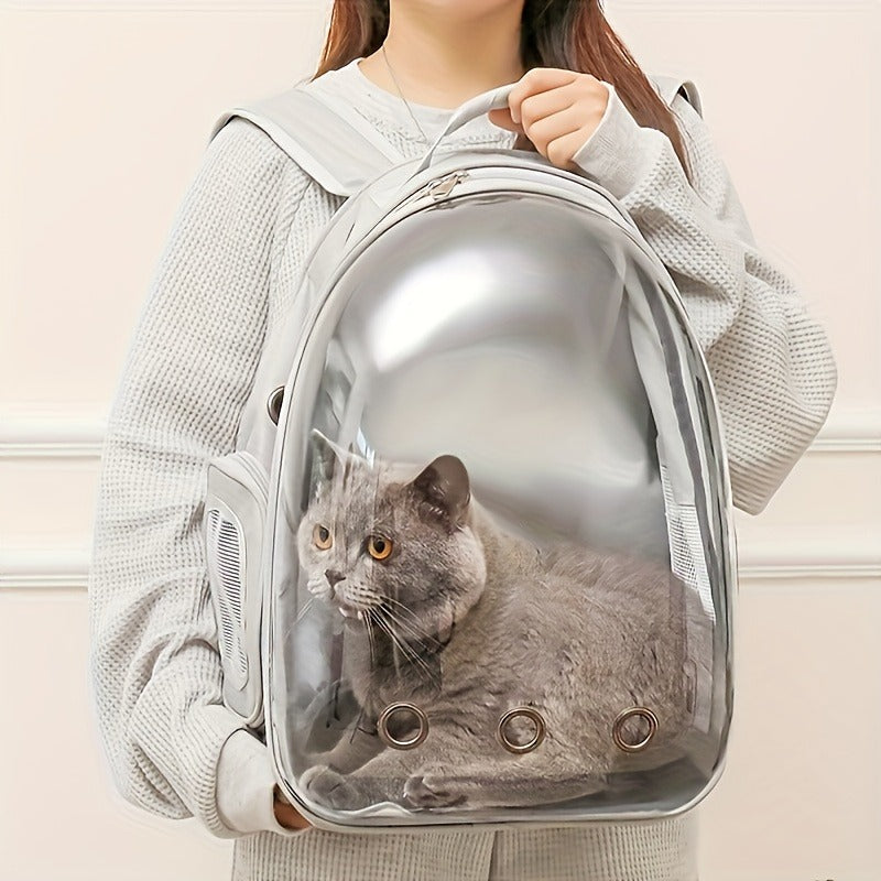 Carry-along Double Shoulder Bag with Bubble Window, Breathable Featherlight Travel Backpack for Pets, Hands-Free Cat Carrier Bag, Black | Space Capsule Pet - product image 6
