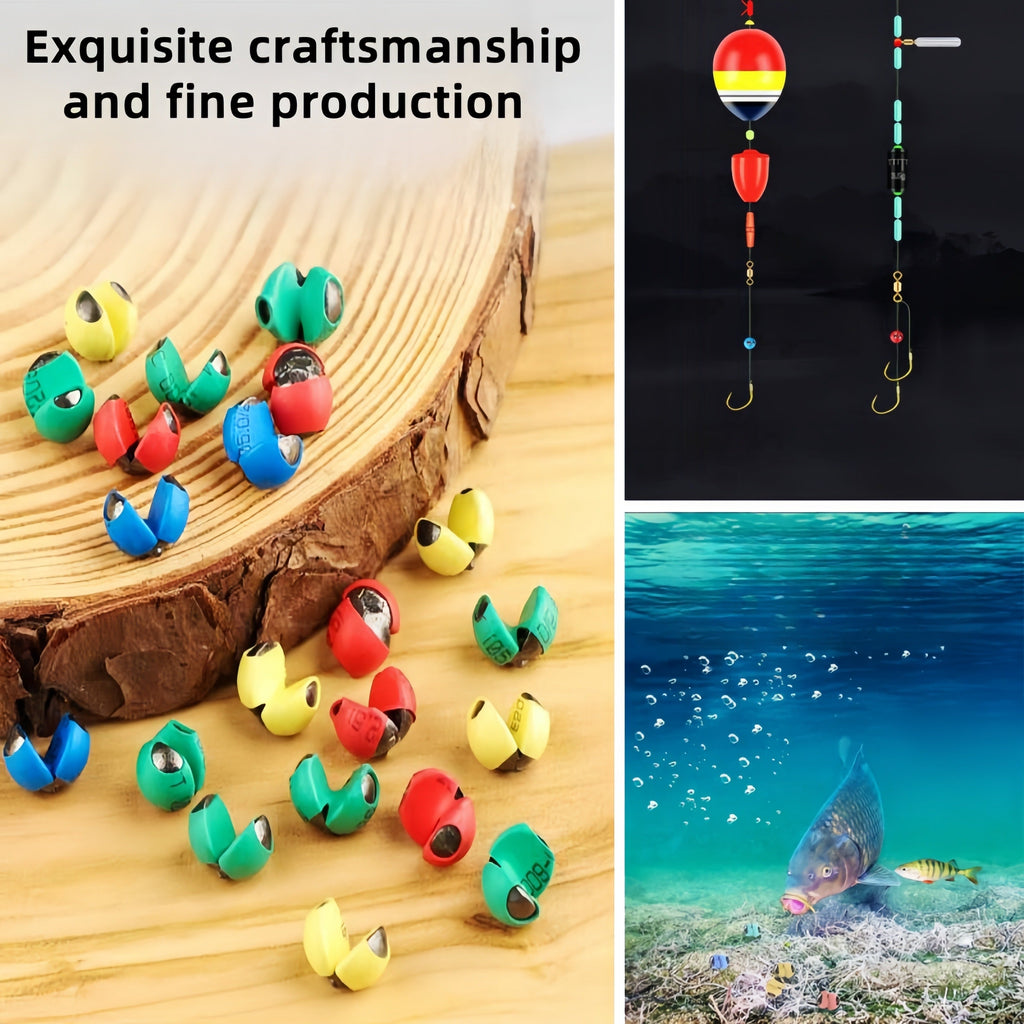 Fishing Sinkers 100pcs Rubber Coated Split Shot | 5 Sizes 1B-5B Detachable Round Mouth Lead Weights, Mixed Colors, Freshwater Saltwater Fishing Tackle - product image 7