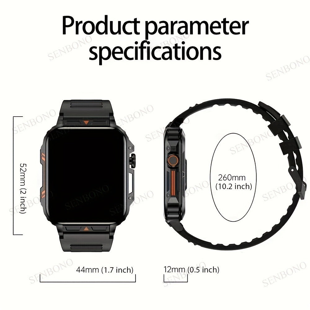 Smartwatch with Wireless Calling – SENBONO Men & Women – 1.95" HD Display, 100+ Sport Modes, IP68 Waterproof, Step & Calorie Tracker - product image 7