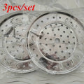 Stainless Steel Steamer Rack Set 3-Piece Multi-Layer Round Steamer Insert with Can Holder – Fits Most Pots for Home Kitchen | Stackable Steam Tray Cooking Rack for Vegetables Dumpl - product image 11