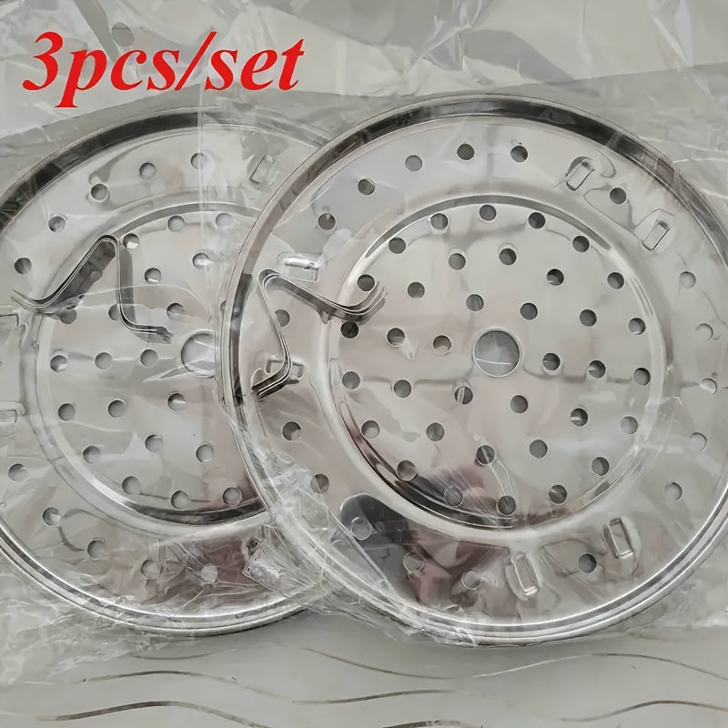 Stainless Steel Steamer Rack Set 3-Piece Multi-Layer Round Steamer Insert with Can Holder – Fits Most Pots for Home Kitchen | Stackable Steam Tray Cooking Rack for Vegetables Dumpl - product image 11