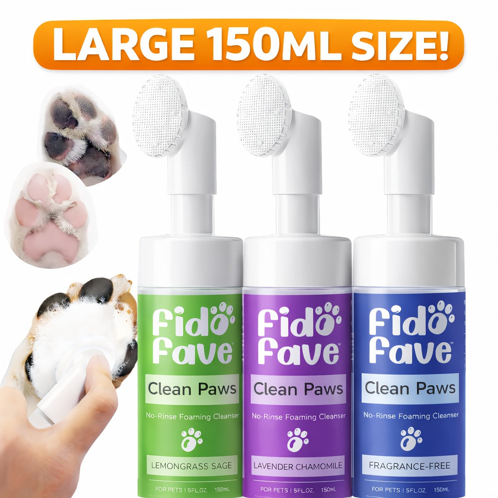 Dog Paw Cleaner No-Rinse with Soft Brush – pH Balanced Paw Wash for Dogs & Cats, 5oz Gentle Grooming Cleanser in Lavender Chamomile, Lemongrass Sage - product image