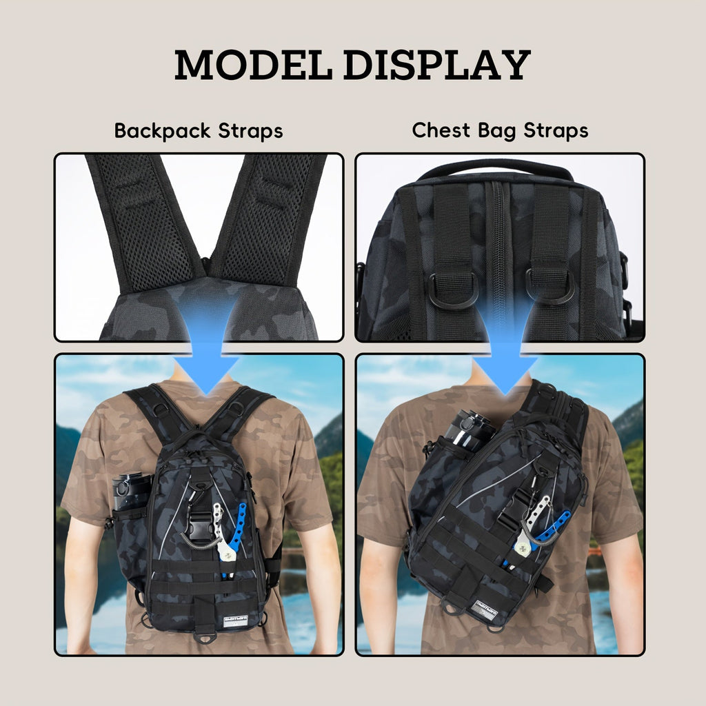 Waterproof Fishing Backpack Tackle Sling Bag | Rod Holder Daypack for Shore, Kayak & Fly Fishing | Men Women Outdoor Gear - product image 6