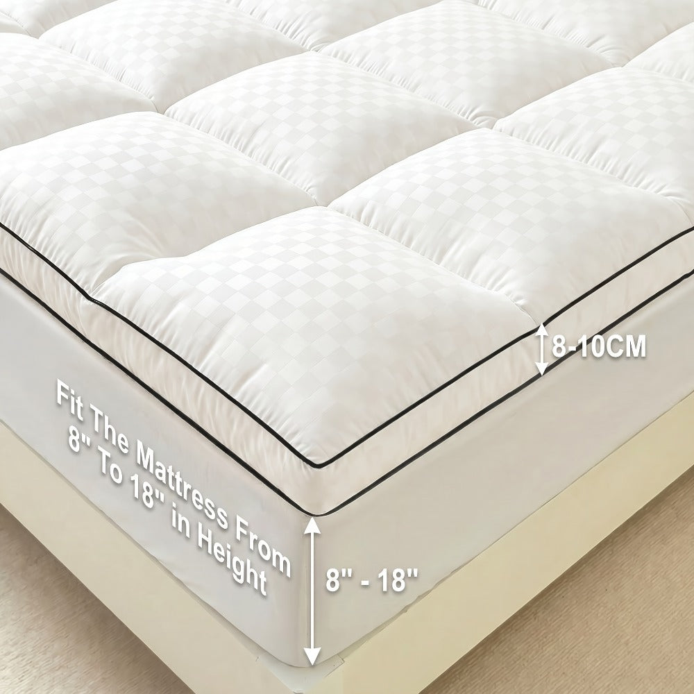 Mattress Topper Pillow Top Quilted Fitted Mattress Protector Cover Deep Pocket Cooling 1000GSM Twin Full Queen King - product image 2