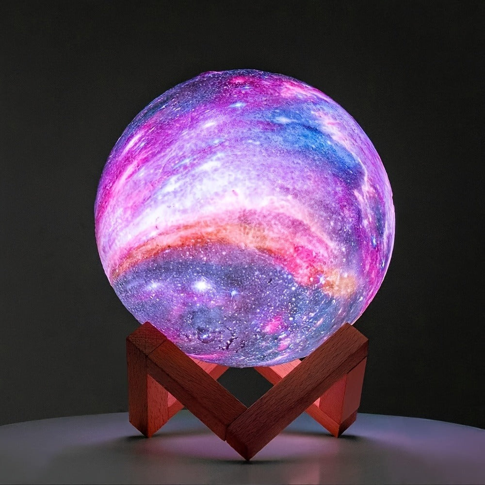 Moon Lamp Night Light 16 Colors 3D Galaxy Lamp with Wooden Stand Remote Control USB – Perfect Birthday Gift for Women Men Lovers (5.9 Inch) - product image 4
