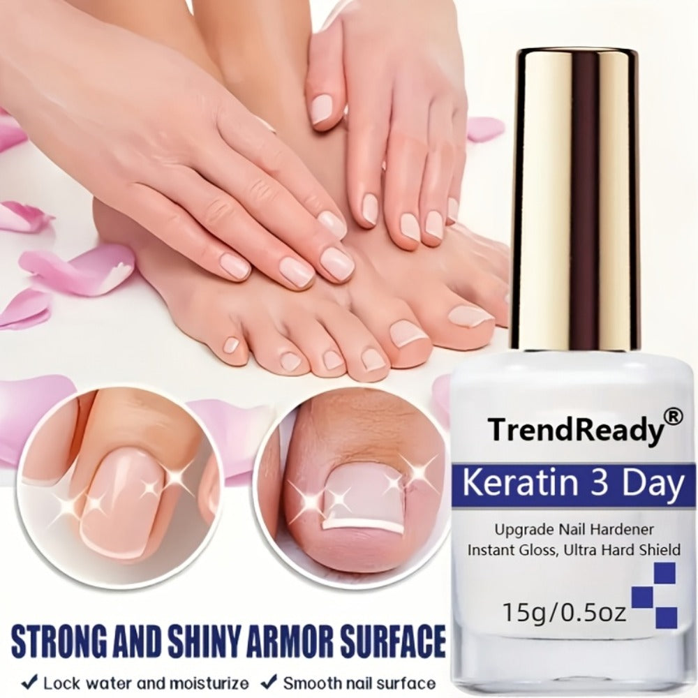 Nail Hardener for Weak Brittle Splitting Nails 2 Pack - Extra Strong Fast Drying Long Lasting White Nail Strengthener with Vitamin E Base Coat Manicure Treatment for Women Nail Car - product image 8